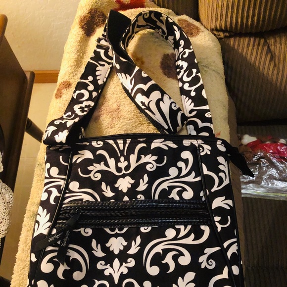 Purse, Crossbody, B & W Paisley - Picture 3 of 14